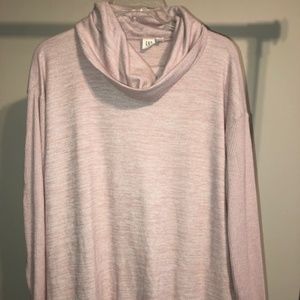 Pale Pink Oversize Cowl Neck Light Sweater